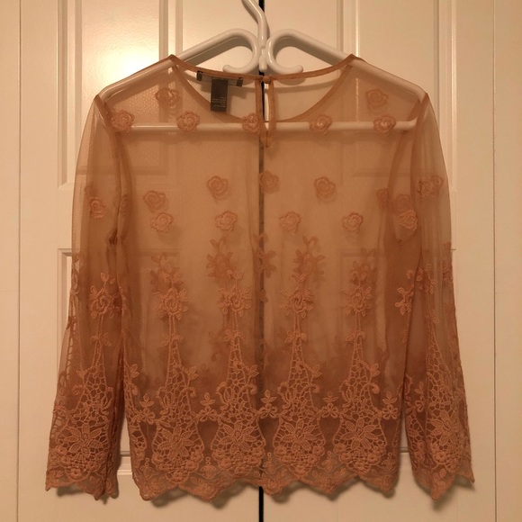 F21 Sheer Floral Embroidered Top 🌸 - Picture 5 of 6